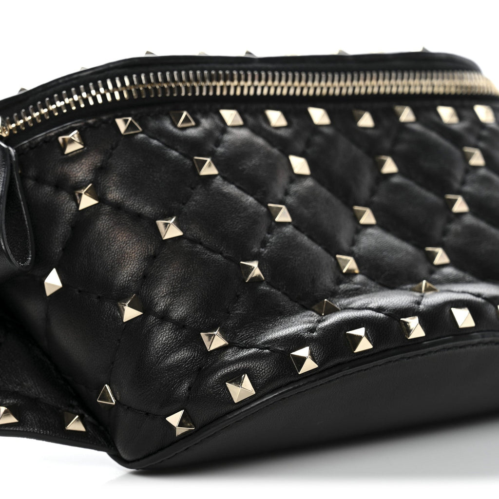 Nappa Rockstud Spike Belt Bag 85 Black