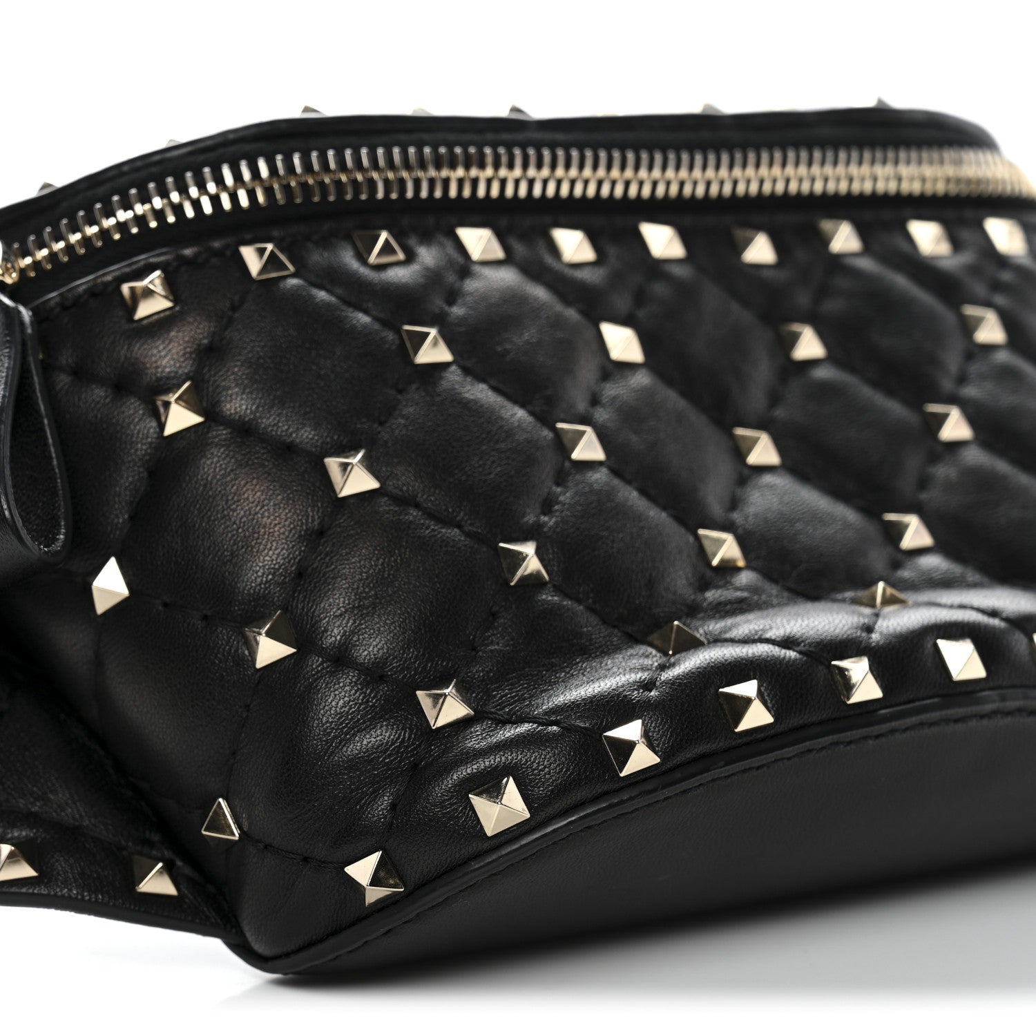 Nappa Rockstud Spike Belt Bag 85 Black