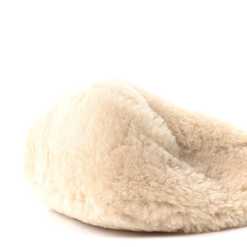 Shearling Nappa Mini Re-Edition Shoulder Bag Ecru