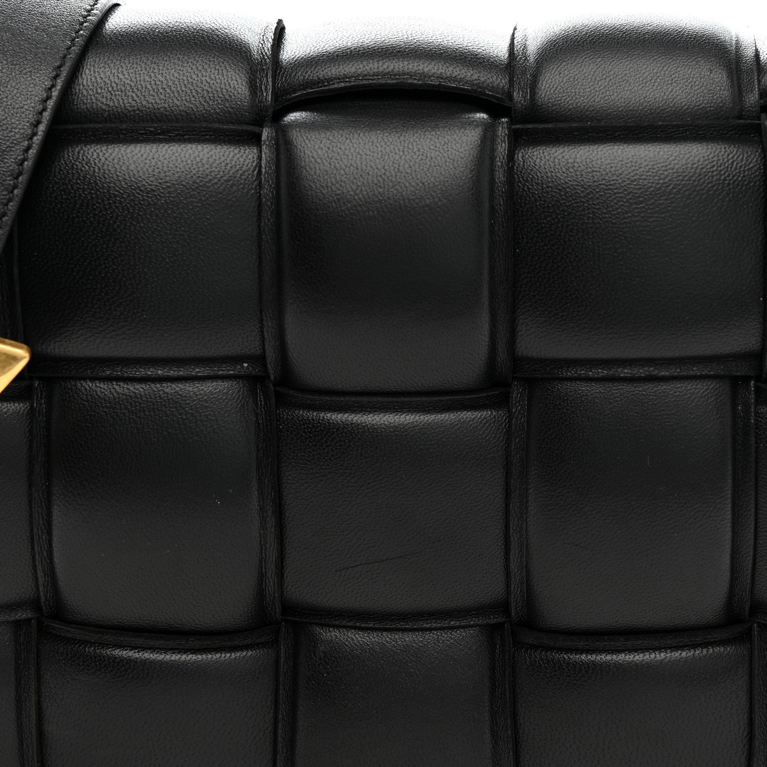 Nappa Maxi Intreccio Padded Cassette Crossbody Bag Black