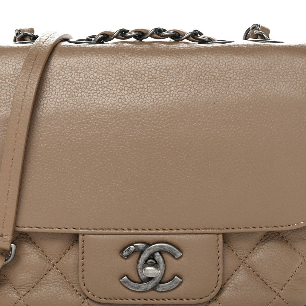 Caviar Quilted Mini All About Flap Bag Brown