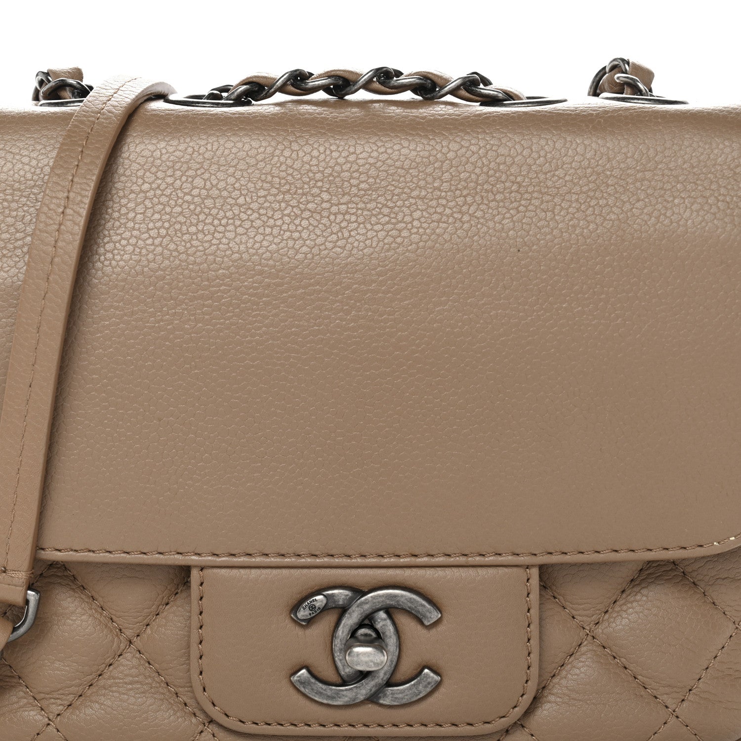 Caviar Quilted Mini All About Flap Bag Brown