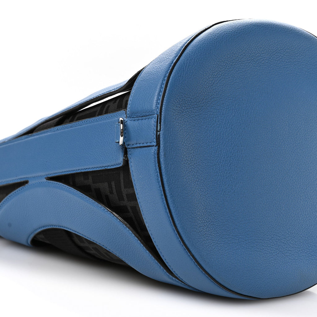 Jacquard Vitello Logo Bucket Bag Blue