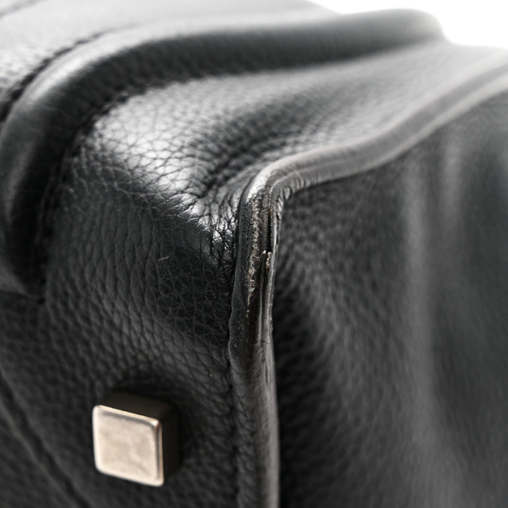 Drummed Calfskin Mini Luggage Black