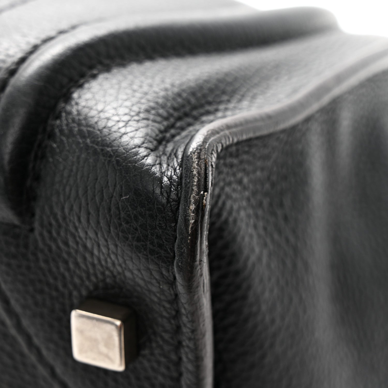 Drummed Calfskin Mini Luggage Black