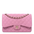 Caviar Quilted Jumbo Double Flap Pink