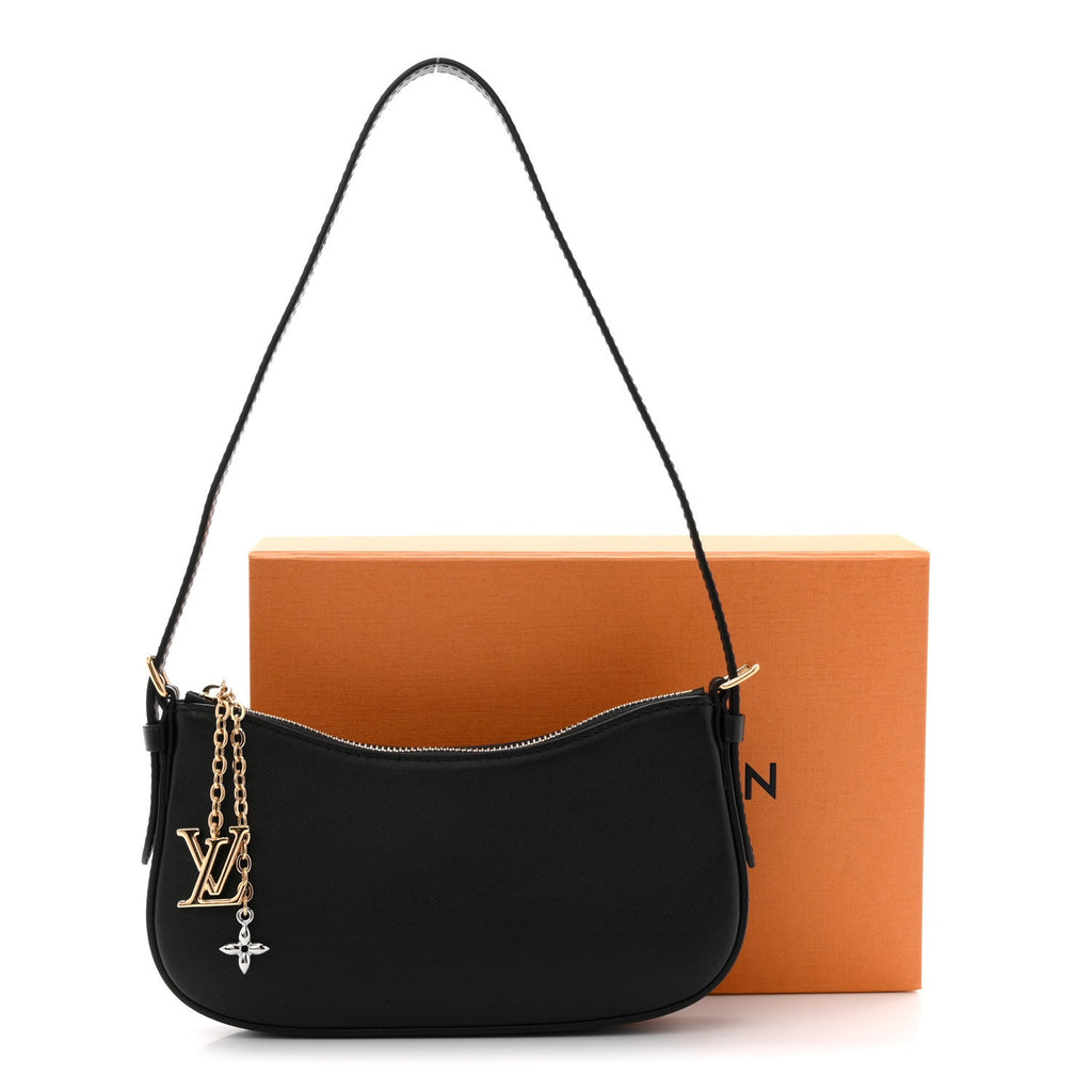 Calfskin LV Bloom Pochette  Black