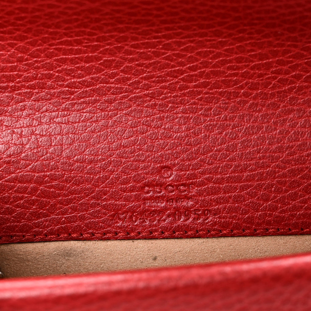 Dollar Calfskin Swarovski Crystal Small Dionysus Shoulder Bag Hibiscus Red