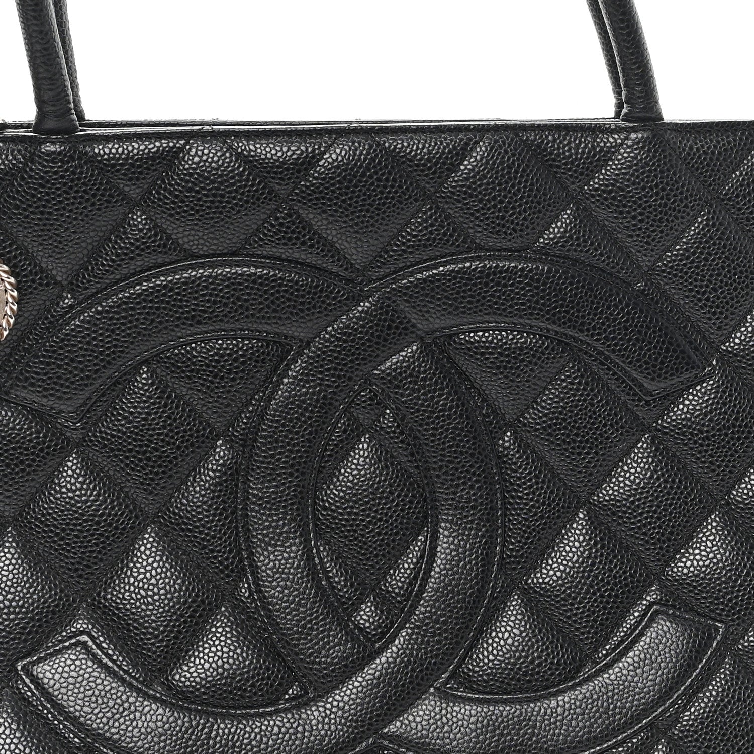 Caviar Quilted Medallion Tote Black