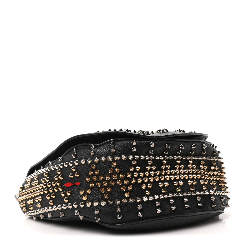 Calfskin Mix Chevron Spikes Panettone Messenger Black