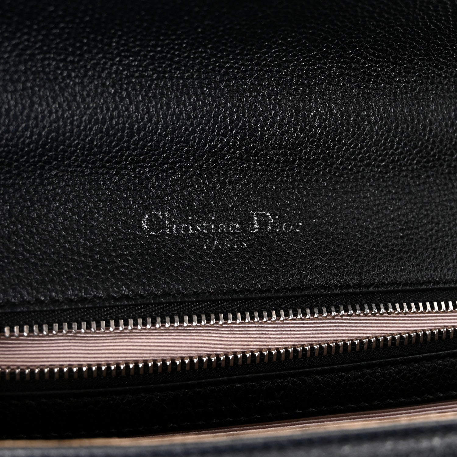 Grained Calfskin Medium Diorama Flap Bag Black