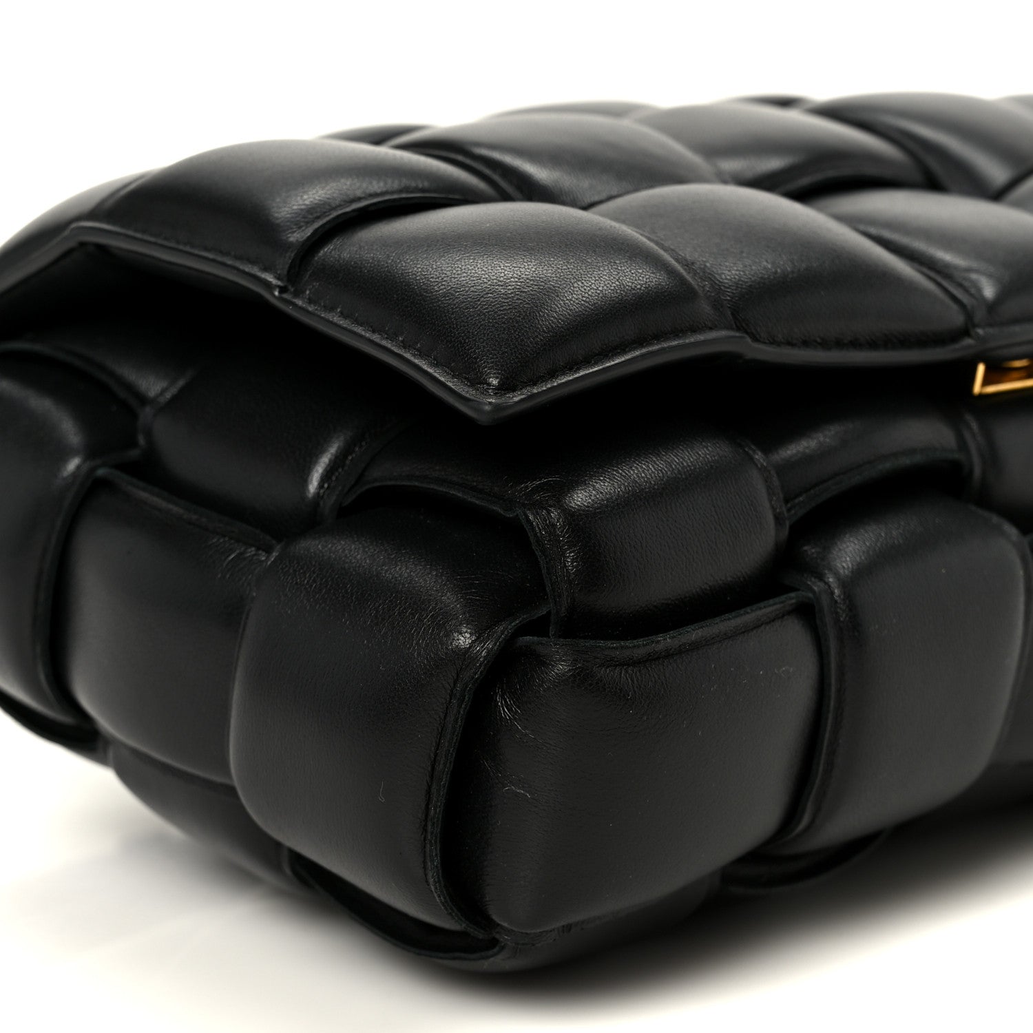 Nappa Maxi Intreccio Padded Cassette Crossbody Bag Black