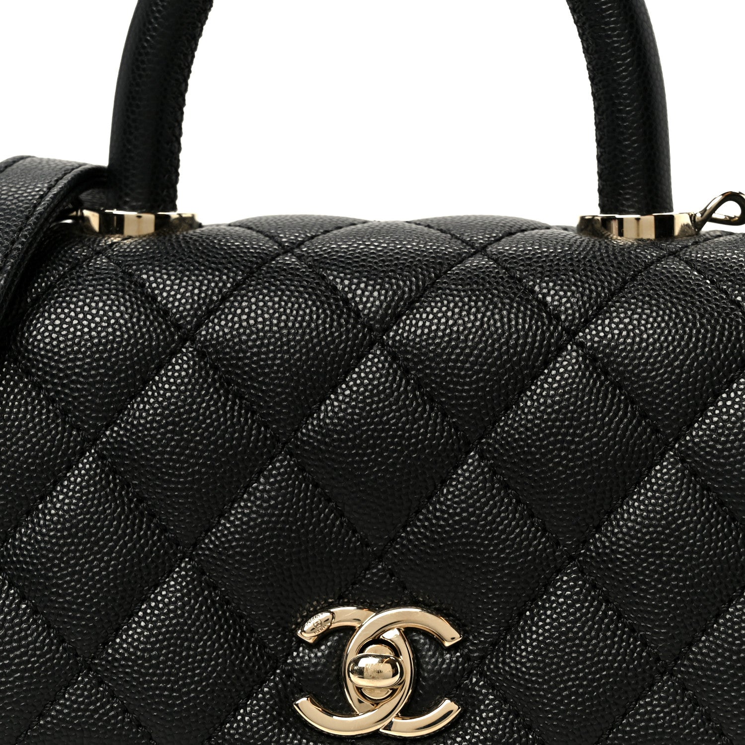 Caviar Quilted Extra Mini Coco Handle Flap Black