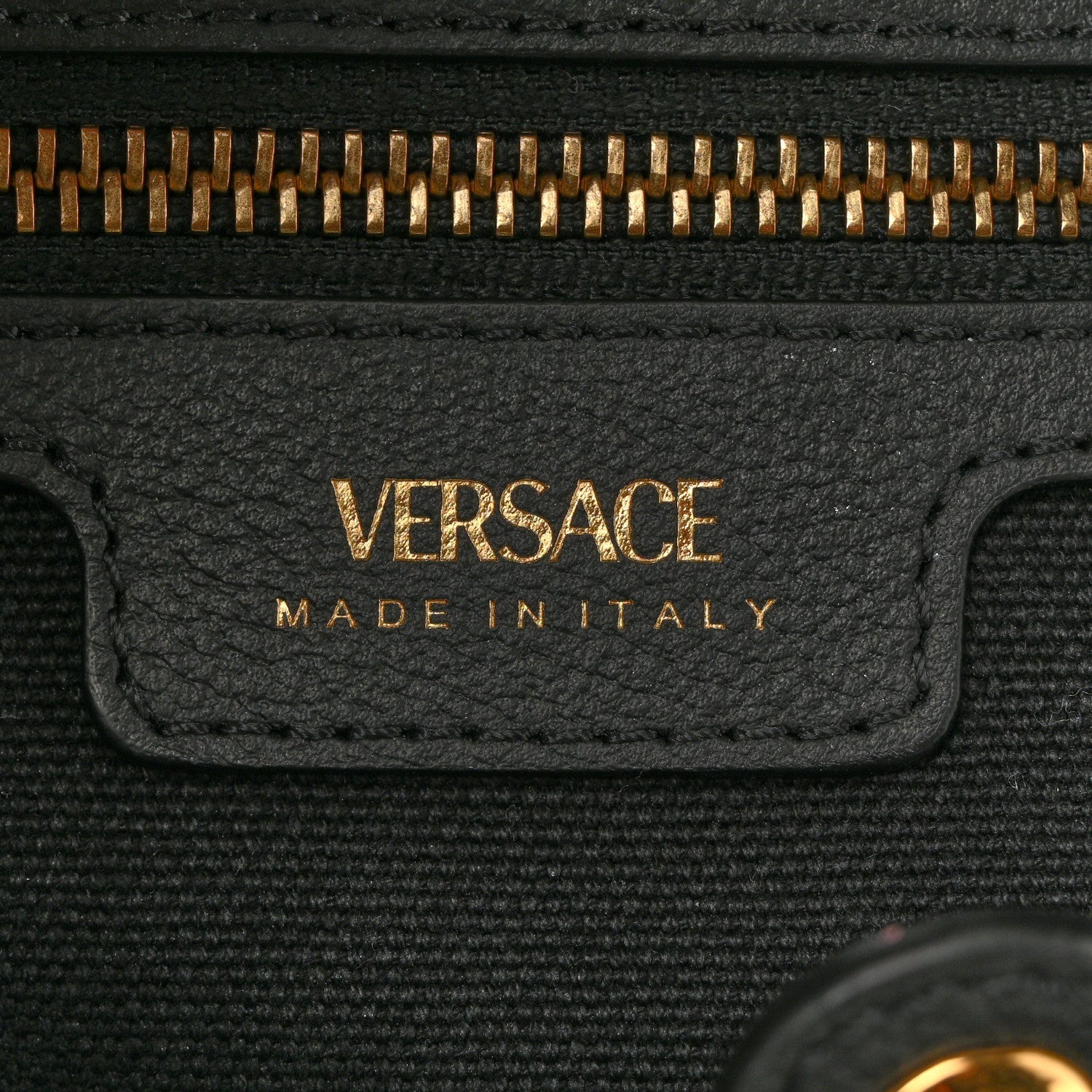 Canvas Calfskin La Medusa Small Tote Black