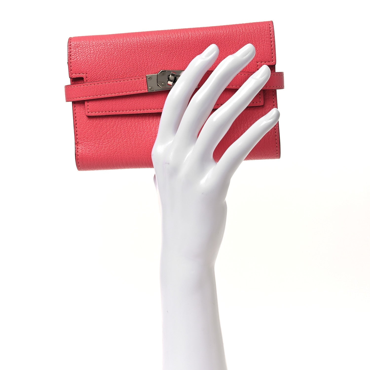 Chevre Mysore Medium Kelly Wallet Rose Azalee