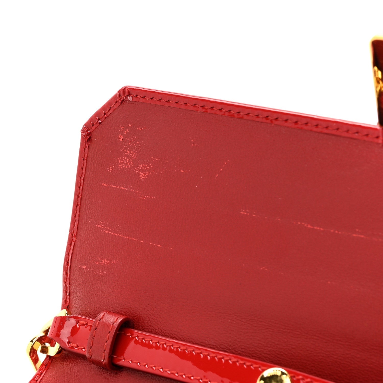 Vernice Madras Wallet On Chain Rosso
