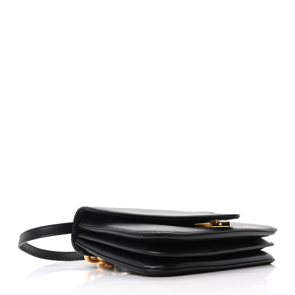 Calfskin Mount Envelope Bag Black