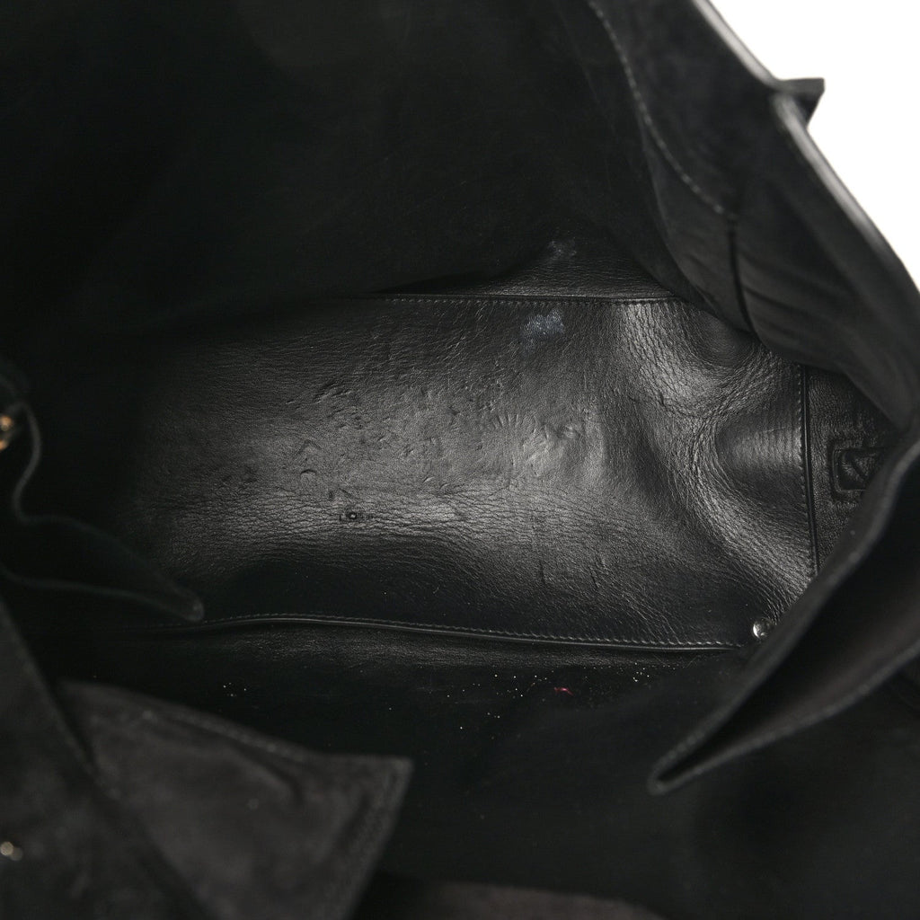 Daim Suede Plate Hardware Papier A6 Zip Around Tote Black