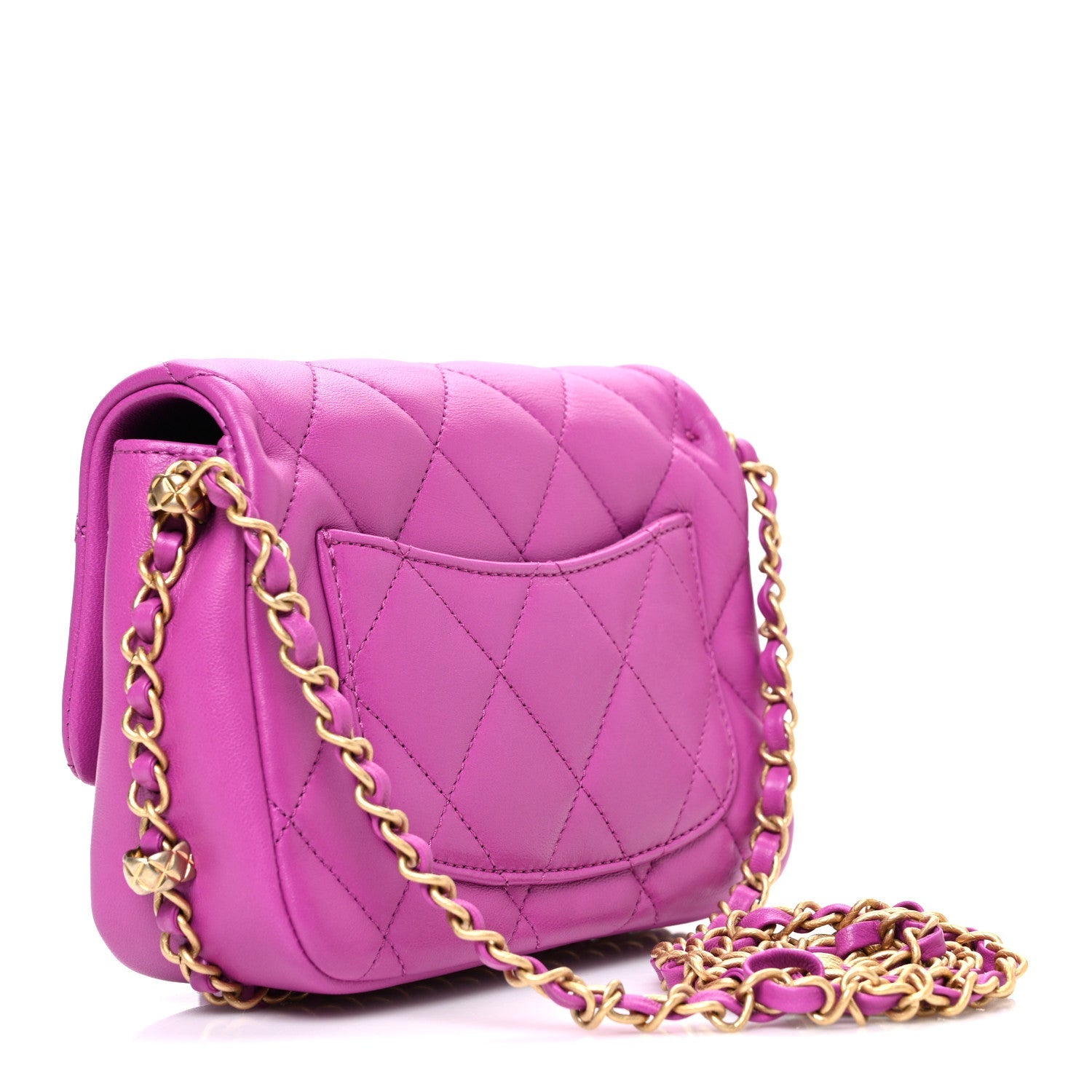 Lambskin Quilted CC Small Dynasty Flap Purple