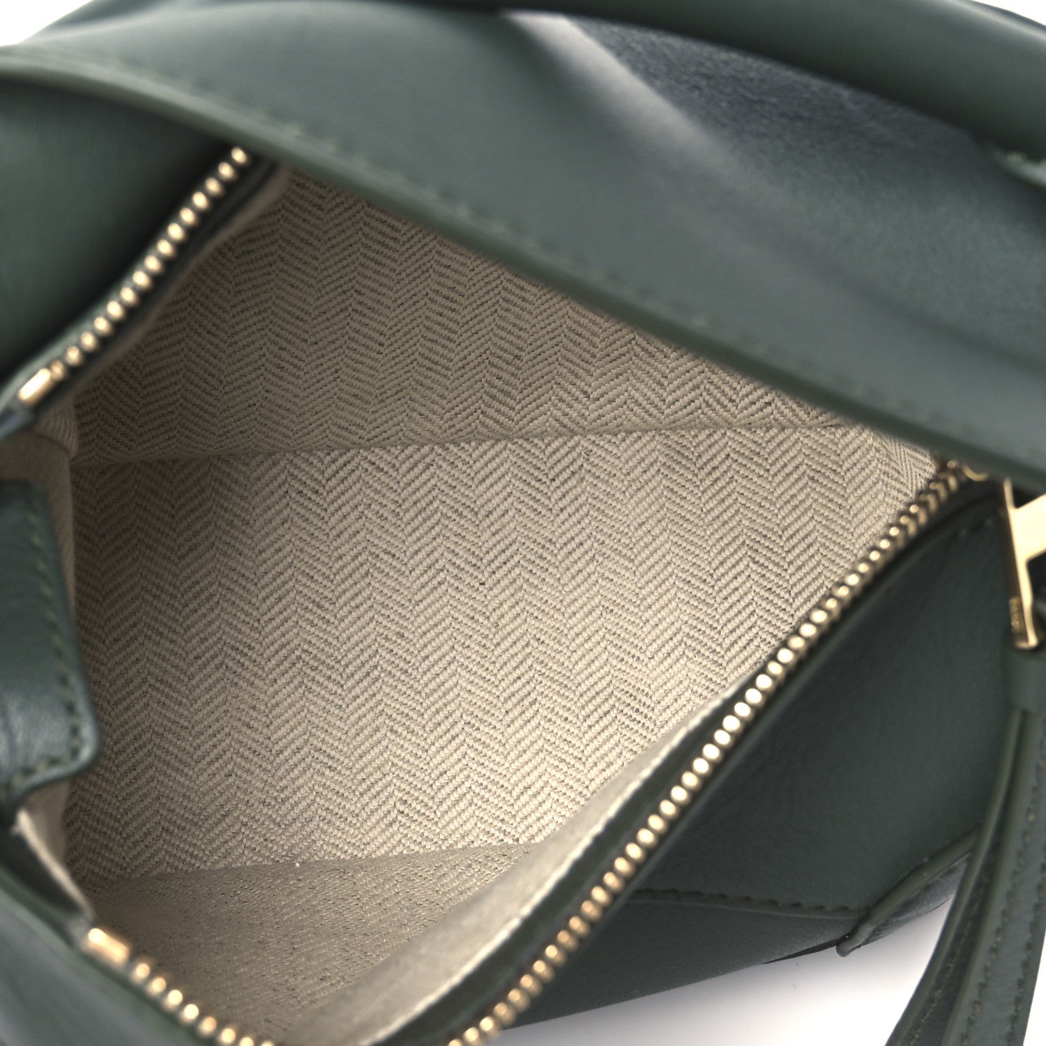 Calfskin Mini Puzzle Edge Bag Vintage Khaki
