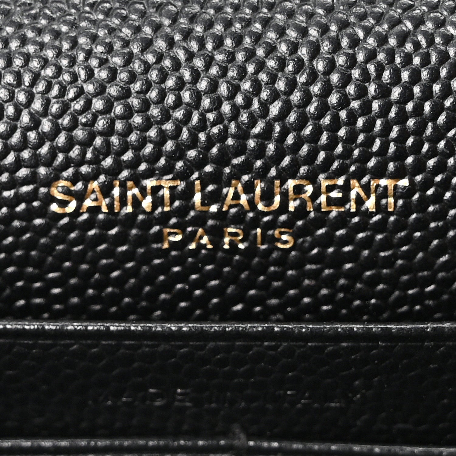Grain De Poudre Matelasse Chevron Monogram Envelope Chain Wallet Black