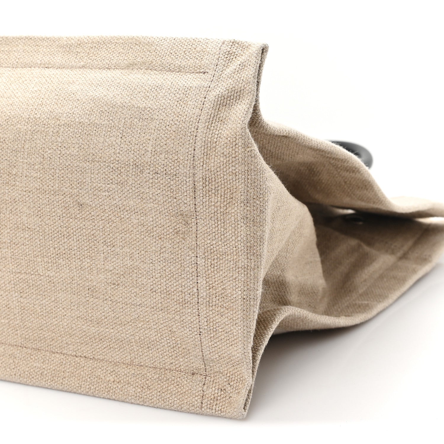 Linen Calfskin Small Rive Gauche Tote Greggio Natural