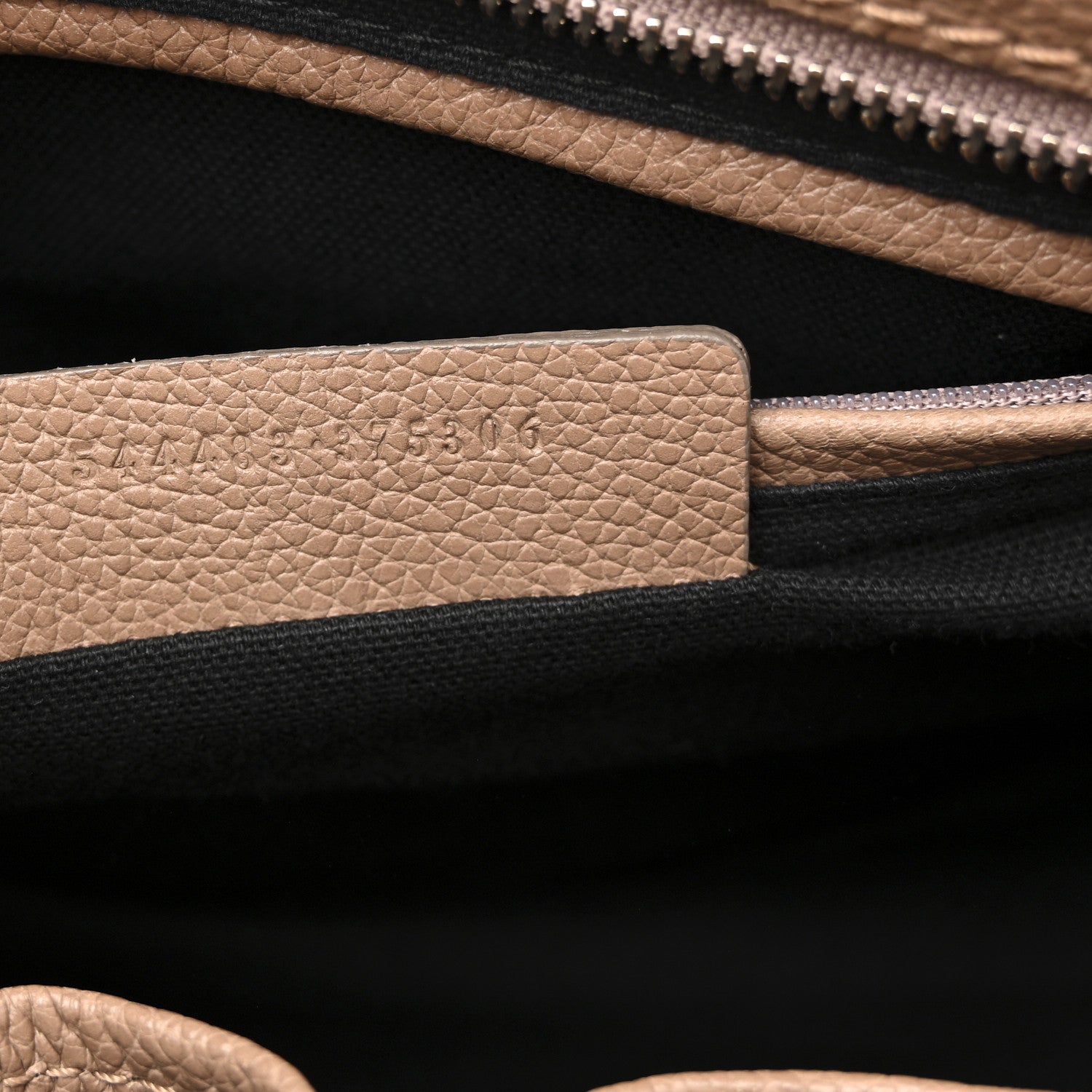 Pebbled Calfskin Small Skull Padlock Zip Around Tote Taupe