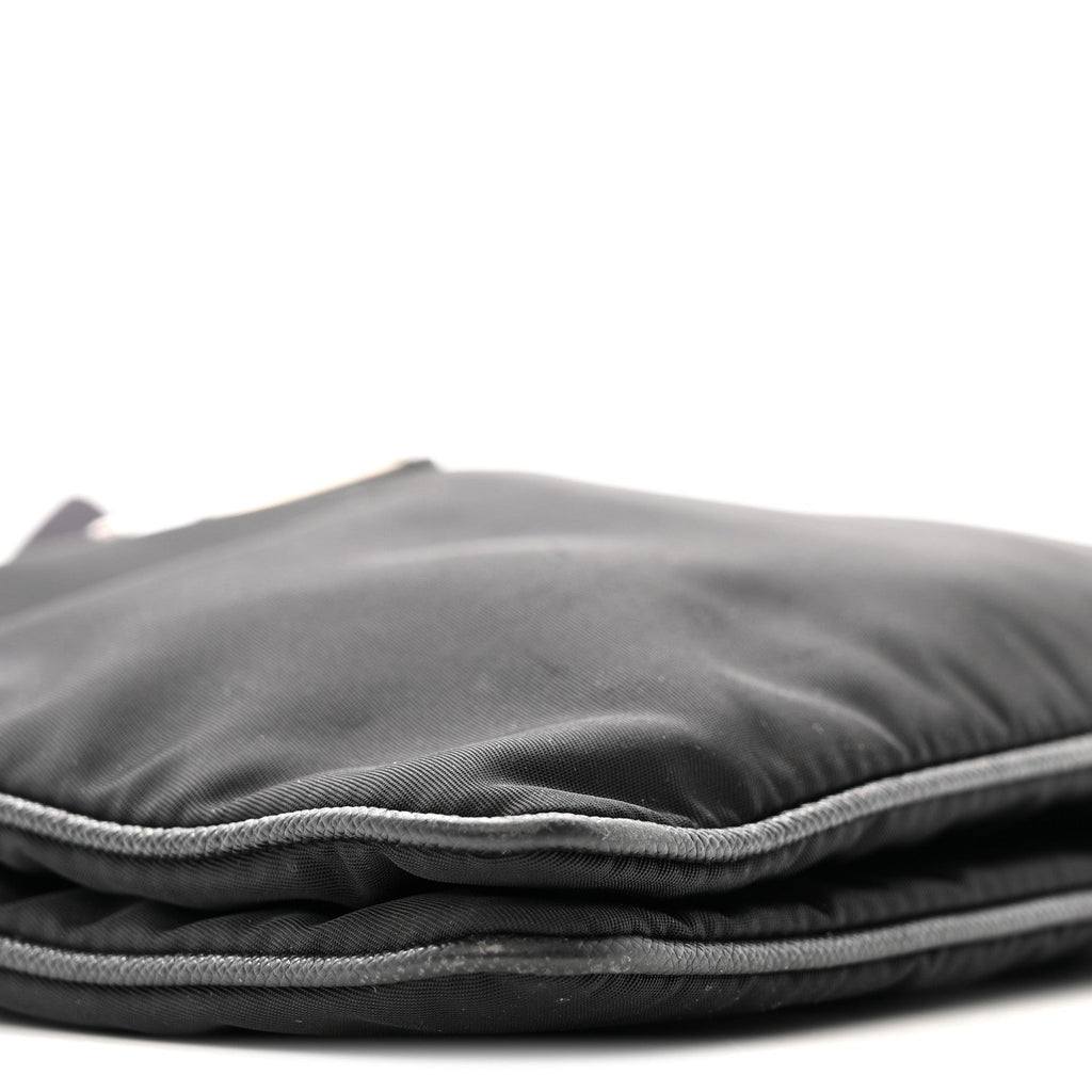 Re-Nylon Saffiano Re-Edition 2000 Double Zip Crossbody Bag Black
