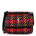 Tweed Calfskin Matelasse Monogram Medium Niki Chain Satchel Multicolor