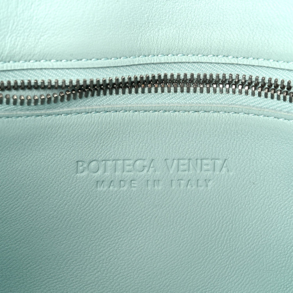 Lambskin Maxi Intreccio Cassette Bag Teal Washed