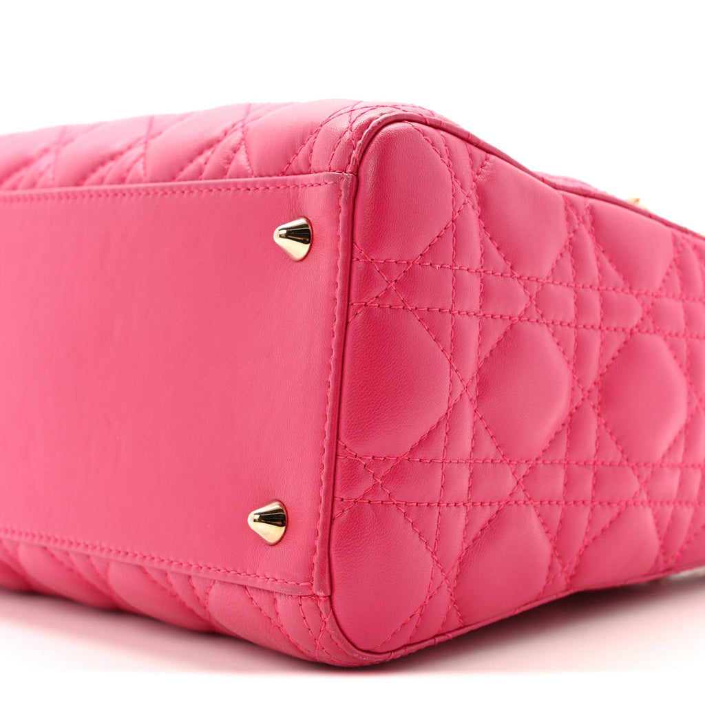 Lambskin Cannage Medium Lady Dior Fuchsia