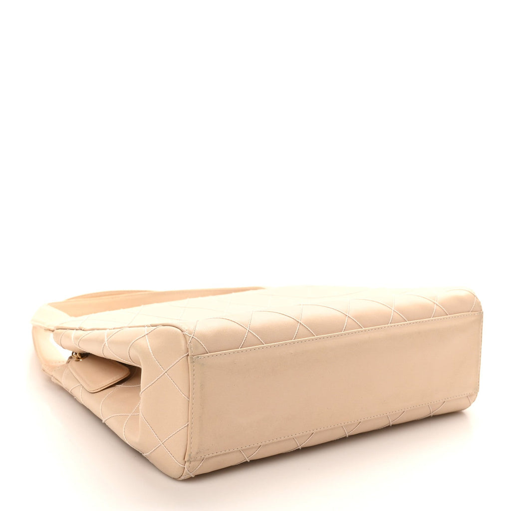 Calfskin Quilted Small Shopper Pink