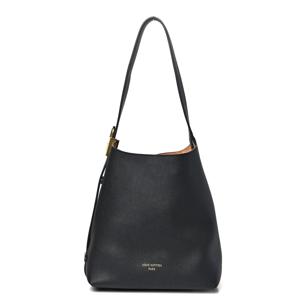 Grained Calfskin Low Key Hobo PM Black