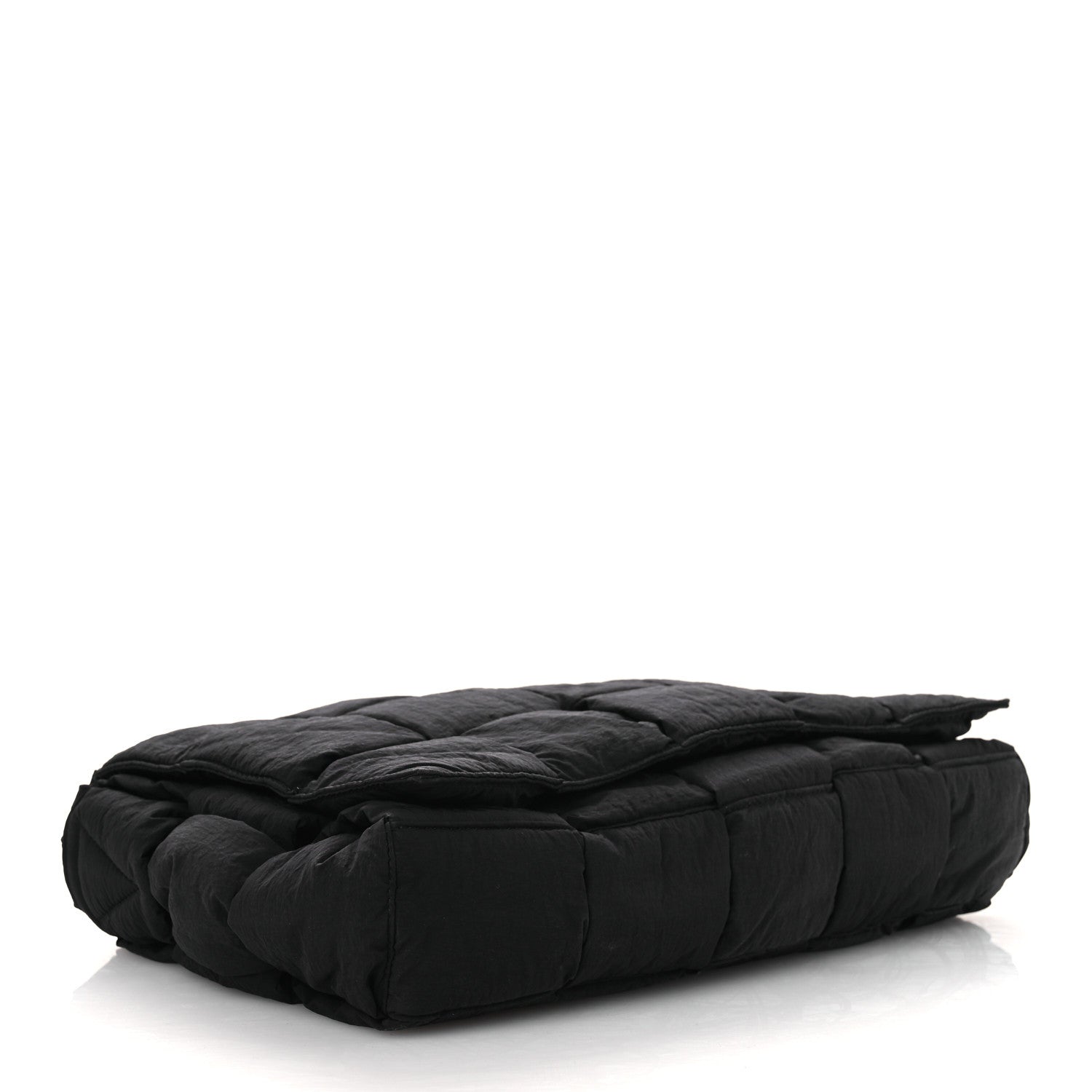 Nylon Intrecciato Padded Tech Maxi Cassette Bag Black