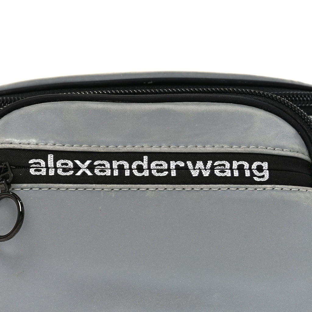 Nylon Logo Printed Attica Belt Bag Reflective Silver