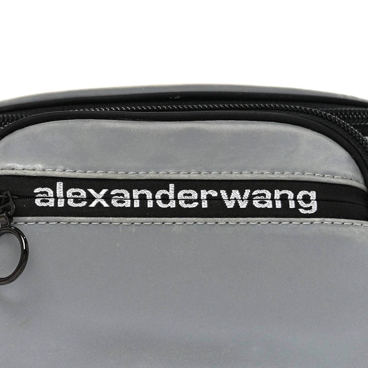 Nylon Logo Printed Attica Belt Bag Reflective Silver