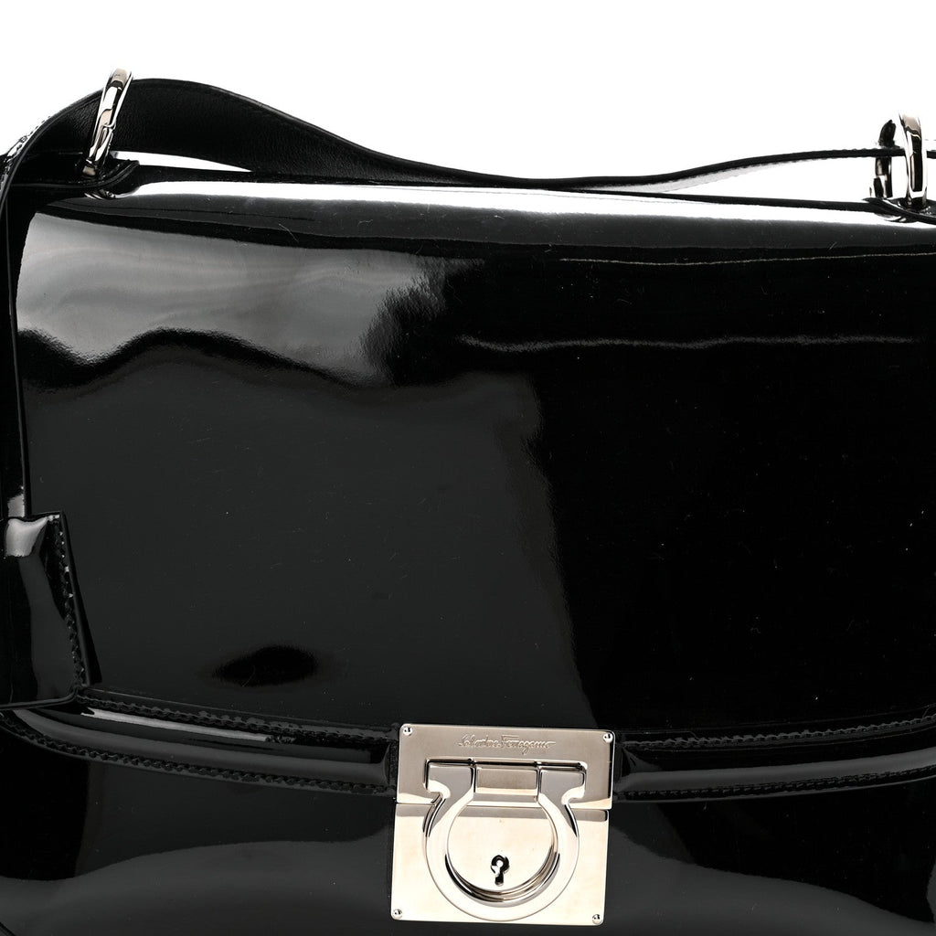 Patent Jody Shoulder Bag Black