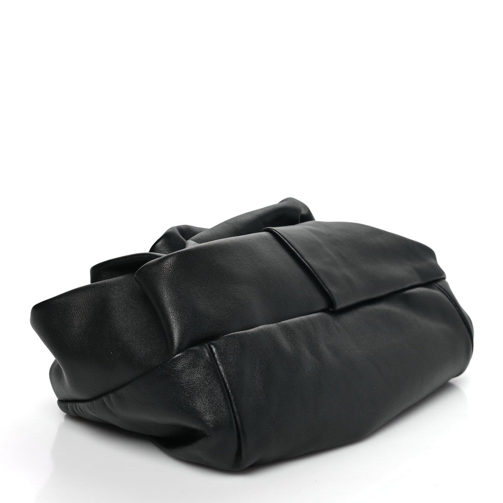 Lambskin Rose Clutch Black