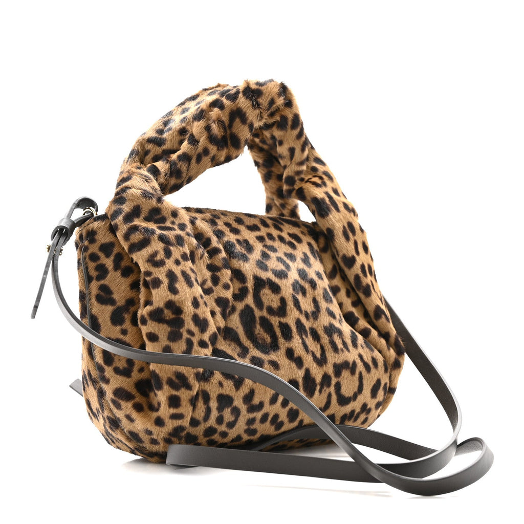 Cavallino Vitello Leopard Print Mini Spy Bag Marrone