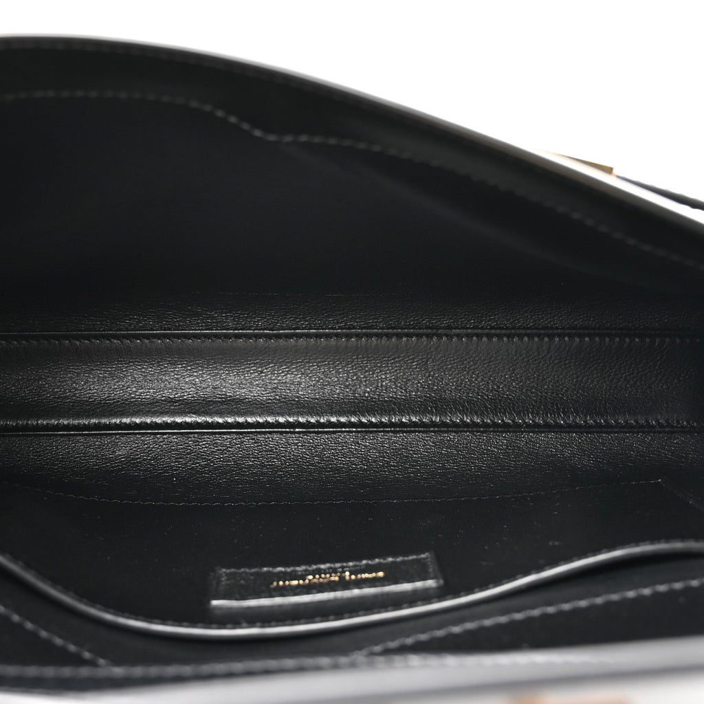 Smooth Calfskin Small Manhattan Shoulder Bag Black