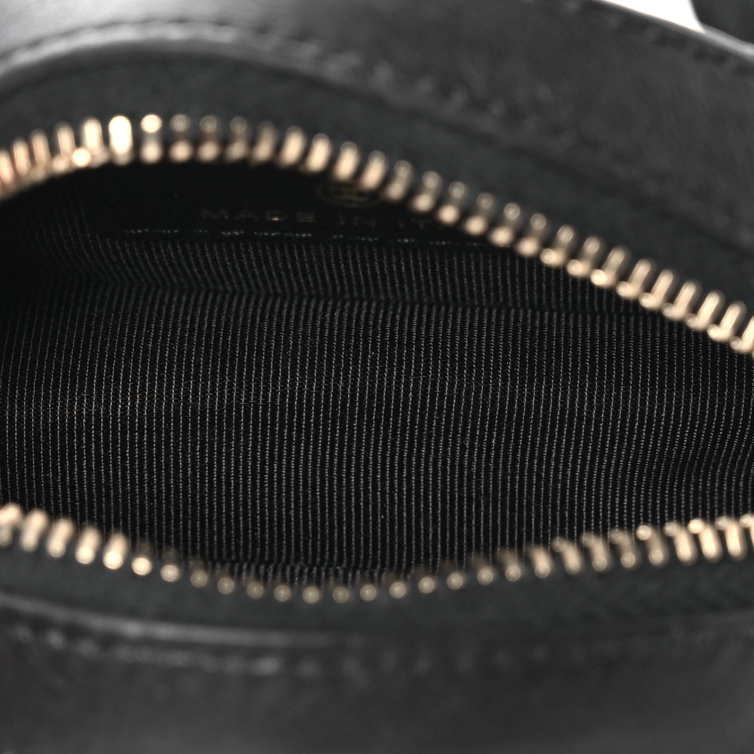 Lambskin Quilted Chain Round Mini Clutch Black