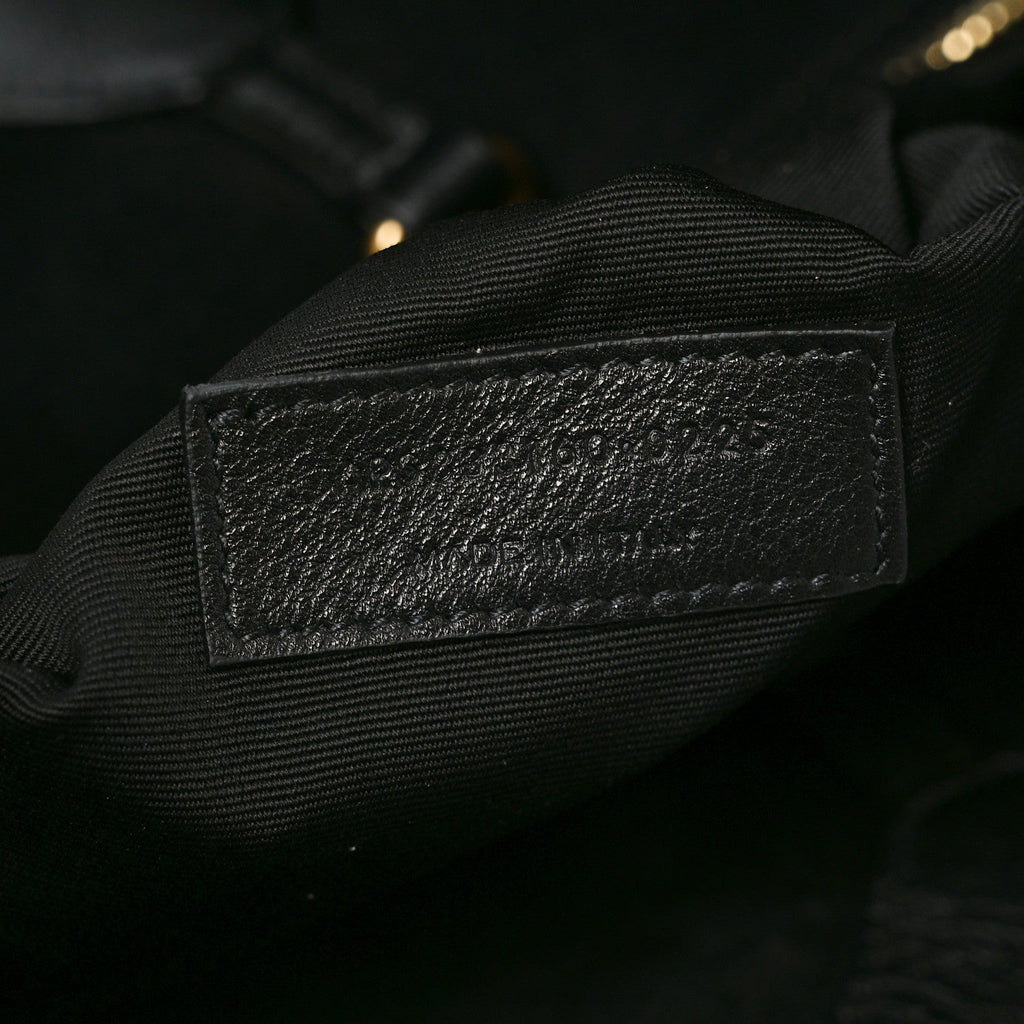Santorini Lux Calfskin Y Drawstring Tote Black