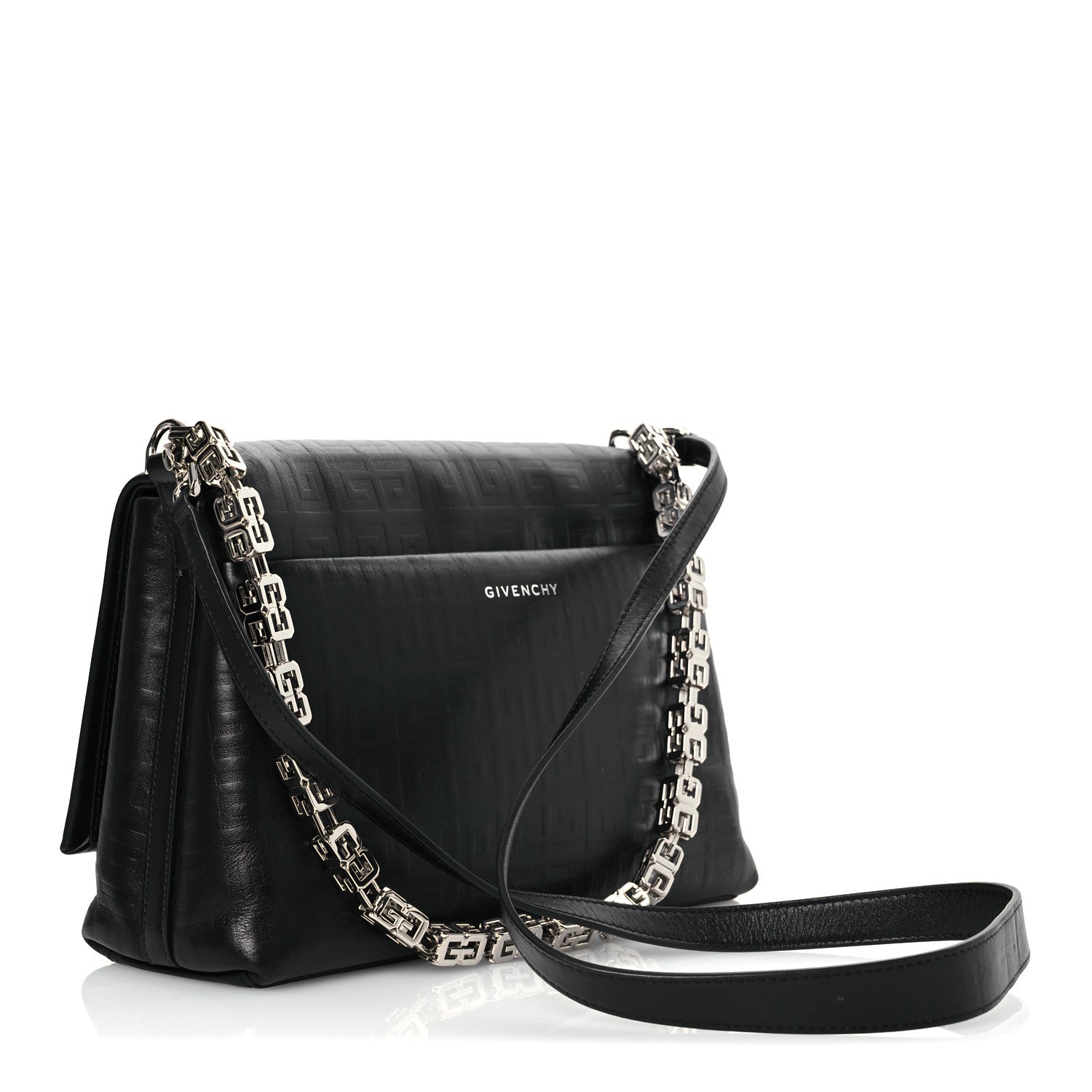 Soft Calfskin 4G Embossed Medium Shoulder Bag Black