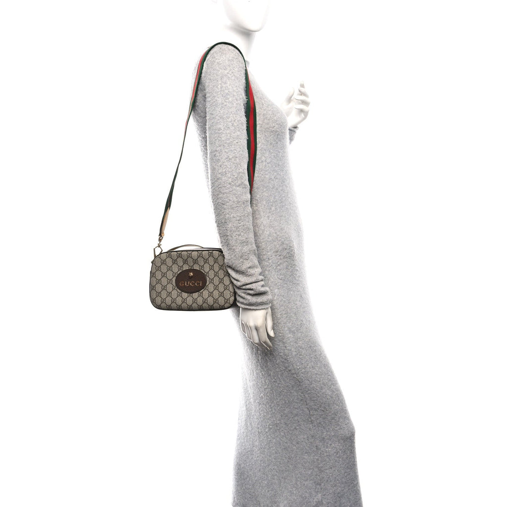 GG Supreme Monogram Web Neo Vintage Shoulder Bag Beige New Acero Crop