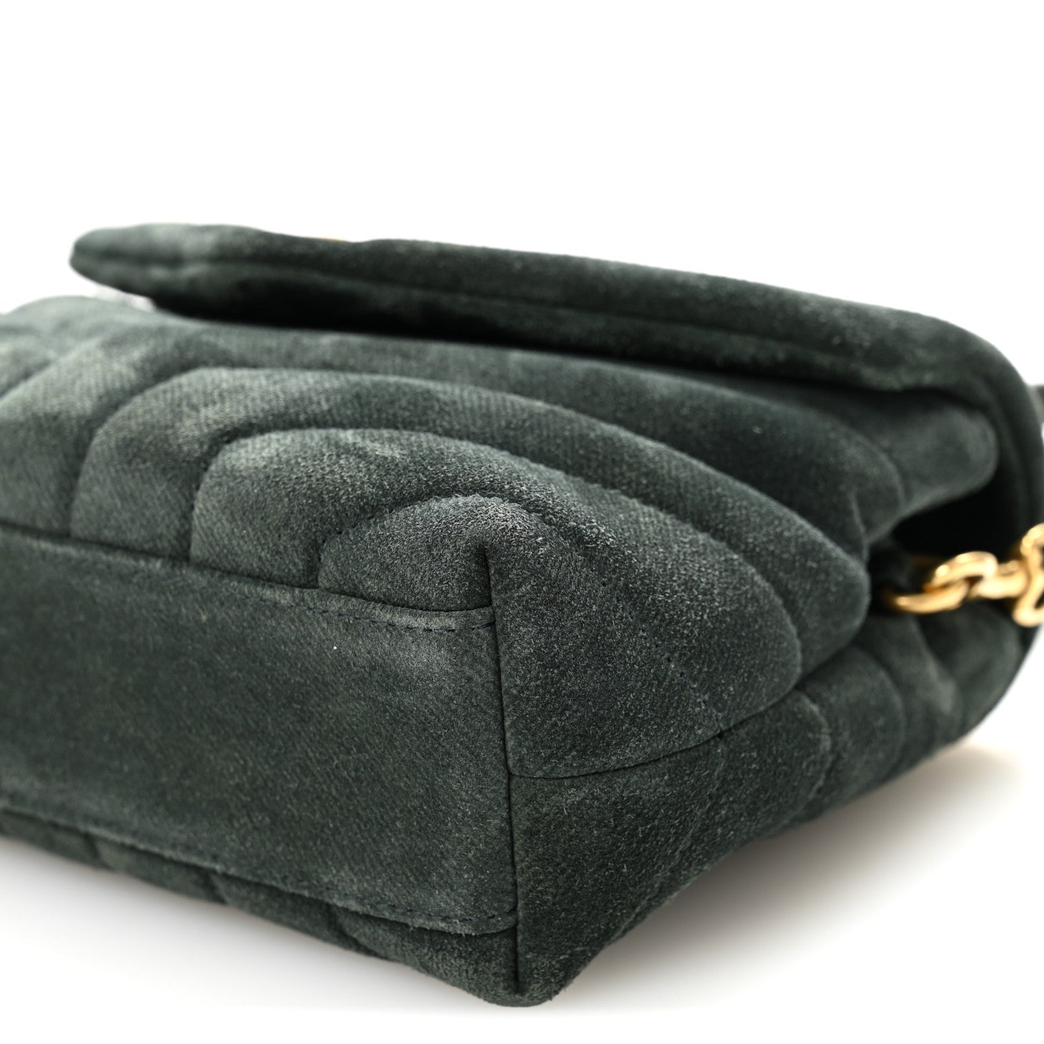 Suede Y Quilted Monogram Toy Loulou Crossbody Bag Dark Forest