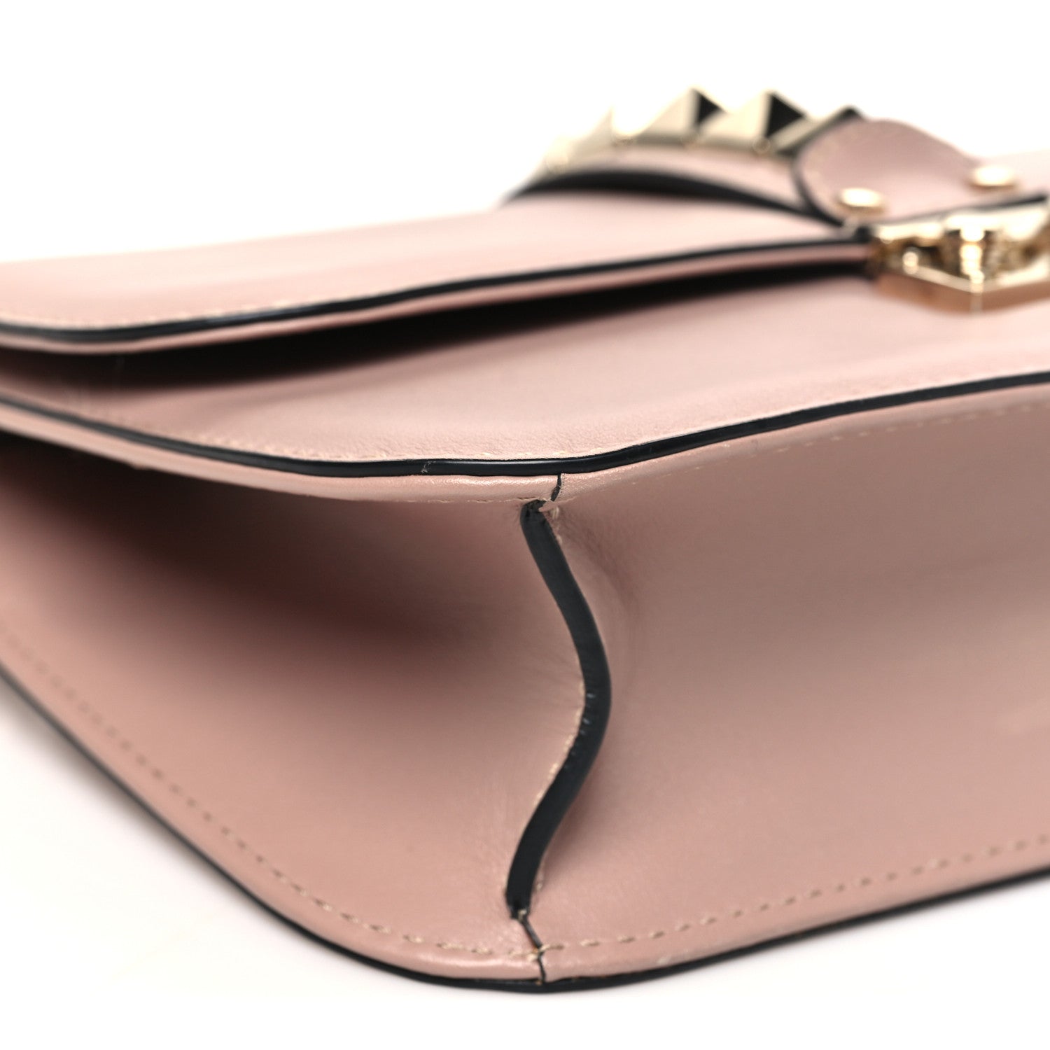 Vitello Medium Glam Lock Rockstud Flap Poudre