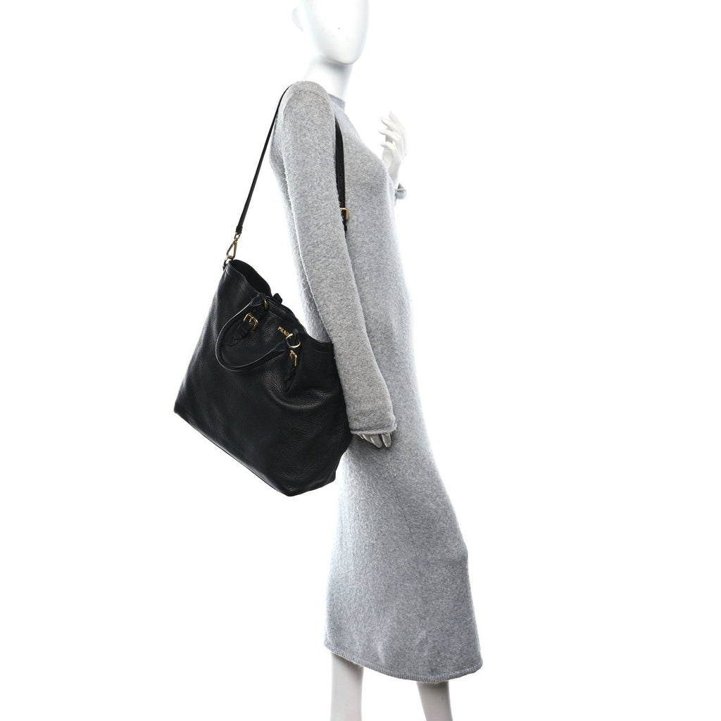 Vitello Daino Tote Black