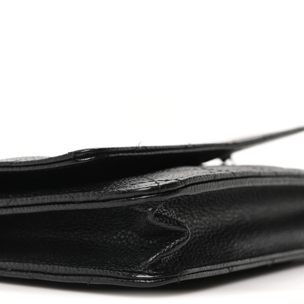 Caviar Quilted Wallet on Chain WOC Black