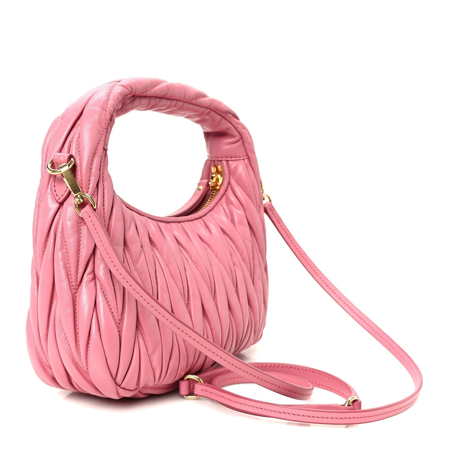 Nappa Matelasse Small Wander Hobo Pink