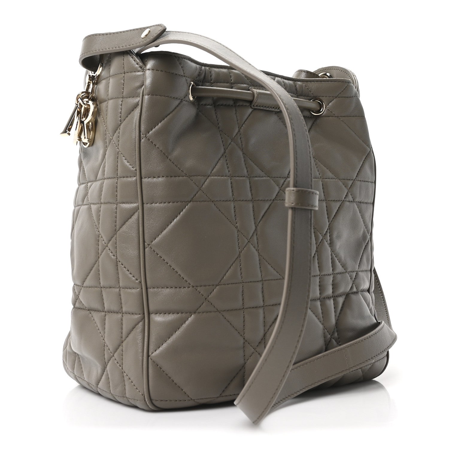 Calfskin Macrocannage Medium D-Motion Bag Clay Green